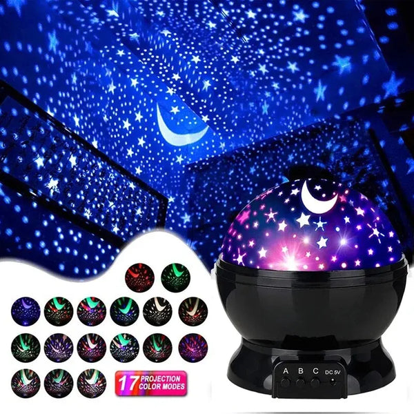 Veilleuse Projecteur ciel étoilée - Rotation 360 degrés, Rechargeable USB, Ambiance Magique pour enfants.